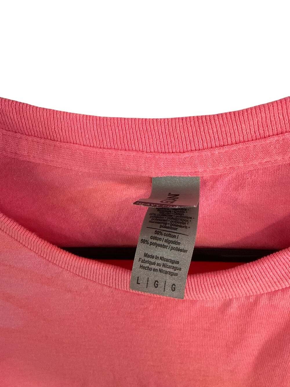 Gildan Heavy Blend Tie-Dye Short Sleeve T-Shirt Pink Orange Size L - Picture 3 of 3